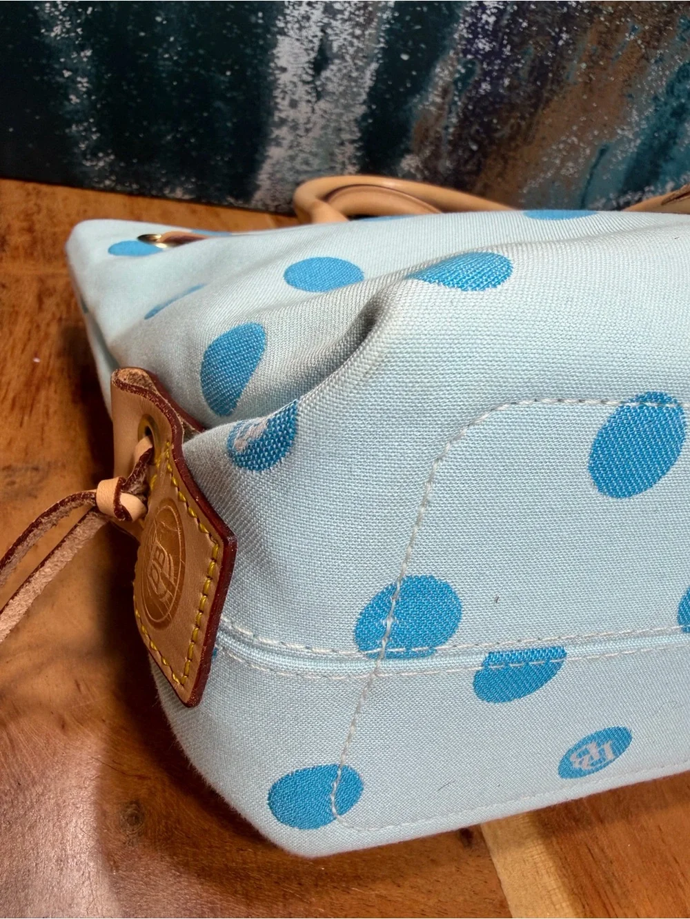 Dooney & Bourke Vintage Y2K Rare Colorway Polka Dot Tassel Satchel Tote